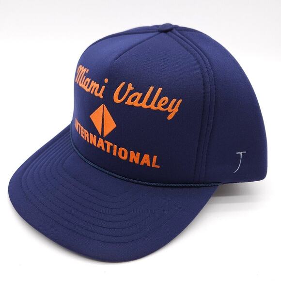 Vintage Miami Valley International Snapback Rope Hat Trucking Foam Cap Blue - Picture 1 of 7